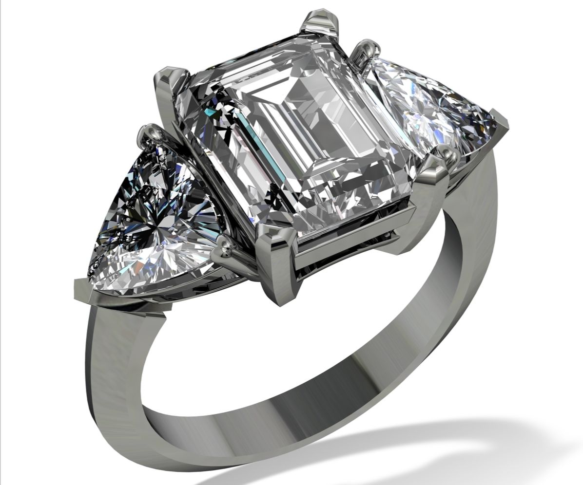 エメラルドカットダイヤモンドリング