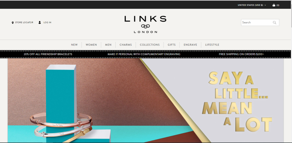 Links of London（リンクス・オブ・ロンドン）webサイトTOP