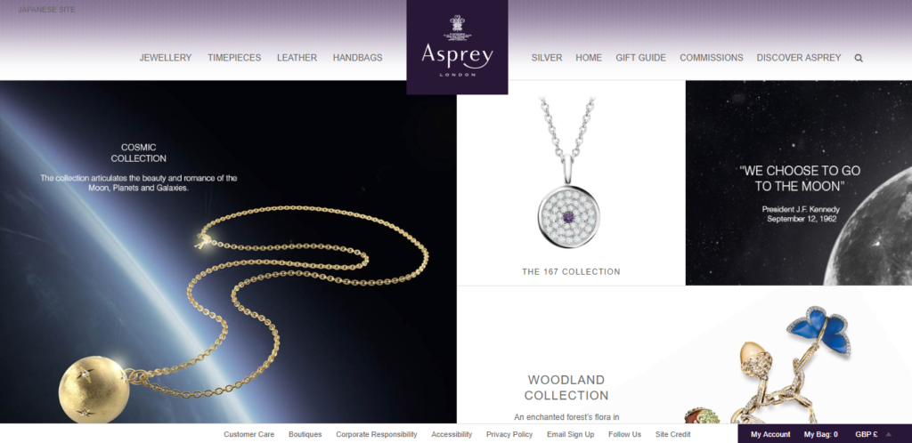 Asprey（アスプレイ）webサイトTOP