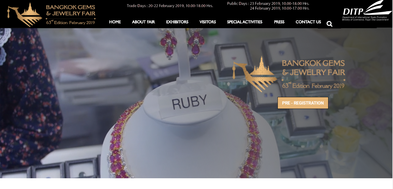 第63回バンコク宝石・宝飾品フェア