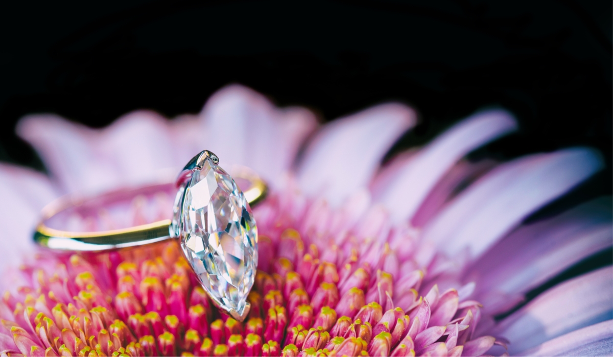 マーキースカットダイヤモンド　リング