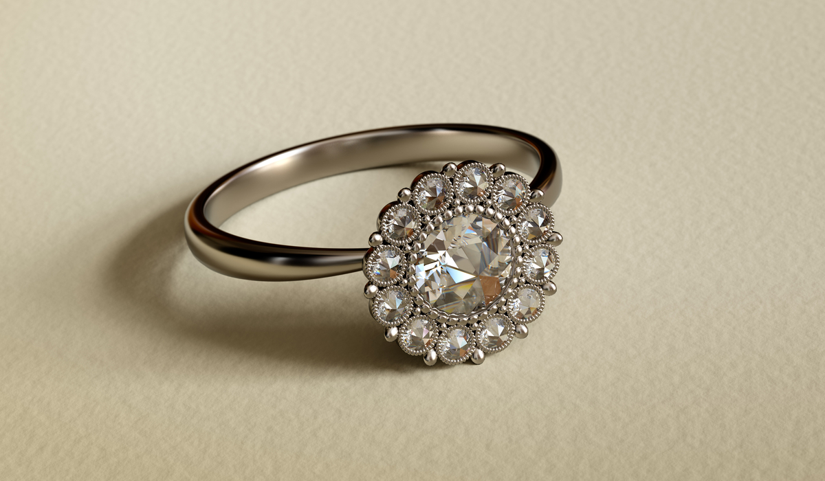 ローズカットダイヤモンド　リング