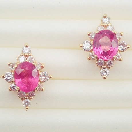 ピンクサファイア ピアス